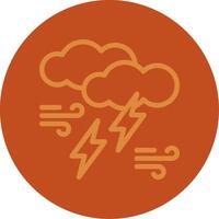 Thundercloud Line Multi color Icon vector