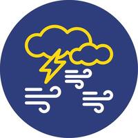 Lightning bolt Dual Line Circle Icon vector