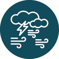 Lightning bolt Outline Circle Icon vector