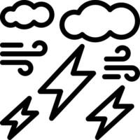 Thunder Line Icon vector