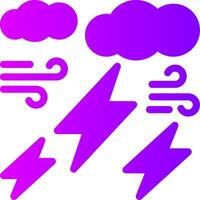 Thunder Solid Multi Gradient Icon vector