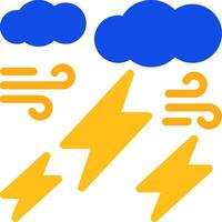 Thunder Flat Two Color Icon vector