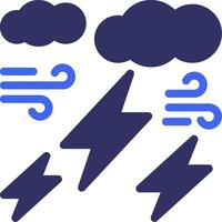 Thunder Solid Two Color Icon vector