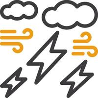 Thunder Line Two Color Icon vector
