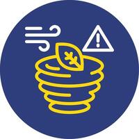 Tornado warning Dual Line Circle Icon vector