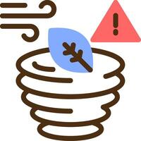 Tornado warning Color Filled Icon vector