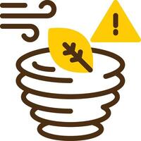 Tornado warning Yellow Lieanr Circle Icon vector