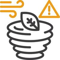 tornado advertencia línea dos color icono vector