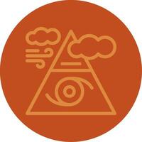 Hurricane warning Line Multi color Icon vector