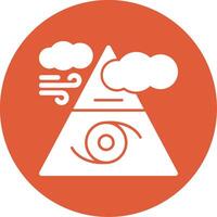 Hurricane warning Glyph Circle Icon vector