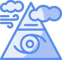 Hurricane warning Line Filled Blue Icon vector
