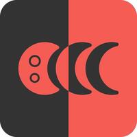 Luna etapas rojo inverso icono vector