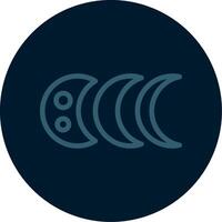 Moon phases Line Multi color Icon vector