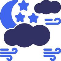 Starry night Solid Two Color Icon vector