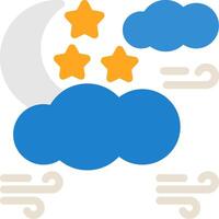 Starry night Flat Icon vector