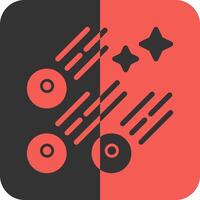 Meteor shower Red Inverse Icon vector