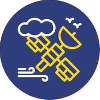 satélite doble línea circulo icono vector