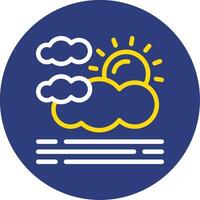 Haze Dual Line Circle Icon vector