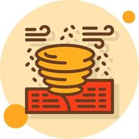 Dust devil Filled Shadow Circle Icon vector