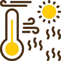 Heatwave Yellow Lieanr Circle Icon vector