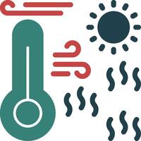 Heatwave Glyph Two Color Icon vector