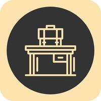 Desk Linear Round Icon vector