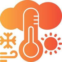 Thermometer rising Solid Multi Gradient Icon vector