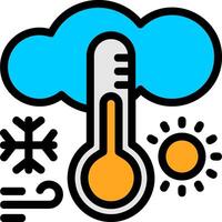 Thermometer rising Line Filled Icon vector