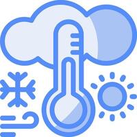 Thermometer rising Line Filled Blue Icon vector