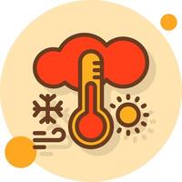 Thermometer rising Filled Shadow Circle Icon vector