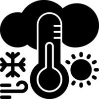 termómetro creciente glifo icono vector