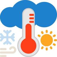 Thermometer rising Flat Icon vector