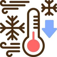 Thermometer falling Color Filled Icon vector