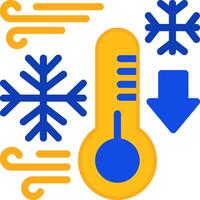Thermometer falling Flat Two Color Icon vector