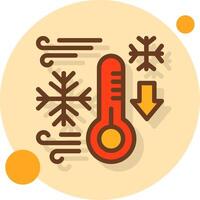 Thermometer falling Filled Shadow Circle Icon vector