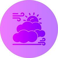 Dom y nubes degradado circulo icono vector