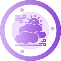 Sun and clouds Glyph Gradient Icon vector