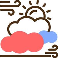 Sun and clouds Color Filled Icon vector