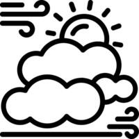 Sun and clouds Line Icon vector