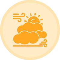 Sun and clouds Multicolor Circle Icon vector