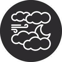 Moon and clouds Inverted Icon vector