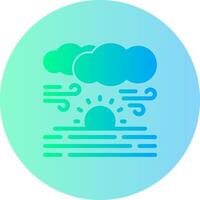 Sunrise over water Gradient Circle Icon vector