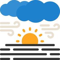 Sunrise over water Flat Icon vector