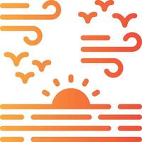 Sunset over water Solid Multi Gradient Icon vector