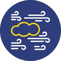 Windy day Dual Line Circle Icon vector