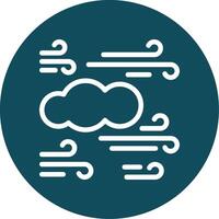 Windy day Outline Circle Icon vector