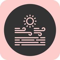 Calm day Linear Round Icon vector