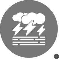 Stormy day Glyph Shadow Icon vector