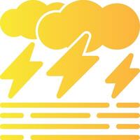 Stormy day Solid Multi Gradient Icon vector