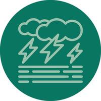 Stormy day Line Multi color Icon vector